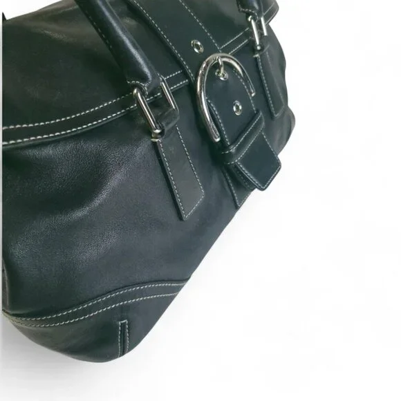 COACH Vintage Soho Flap Satchel in black Y2K - Picture 6 of 10